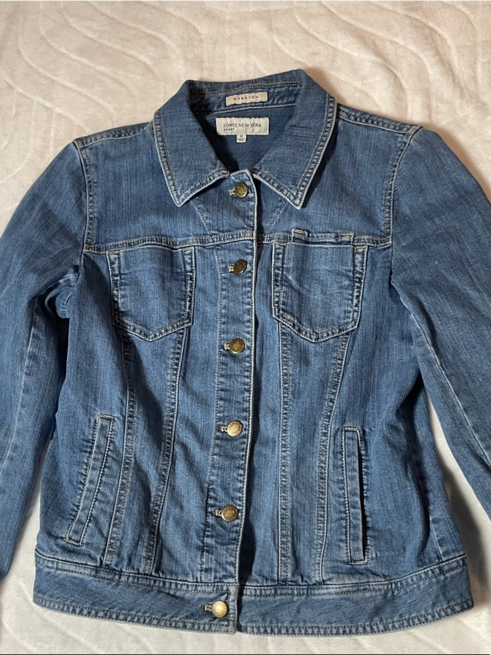 Jones New York Medium Blue Denim Trucker Jacket